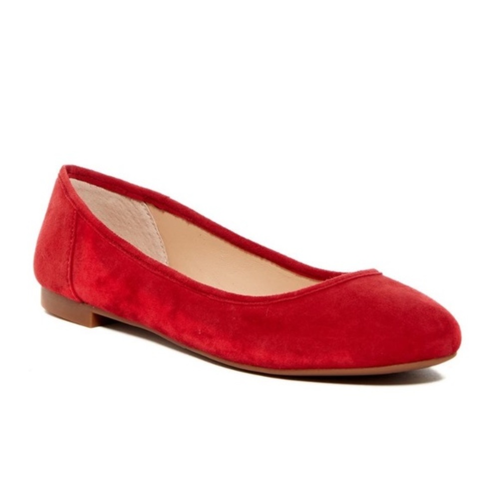 VINCE CAMUTO CAILEE Red Suede Ballet Flats Shoes